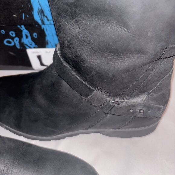 Teva DeLaVina Women's Size 8 Tall Black Leather Waterproof 1003011 Boots New - Picture 7 of 16